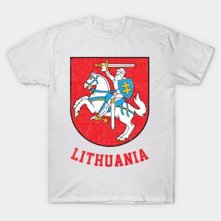 Lithuania - Vintage Distressed Style Crest Design T-Shirt